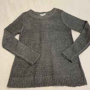 Grey shimmering beaded sweater Time & Tru medium size 8-10